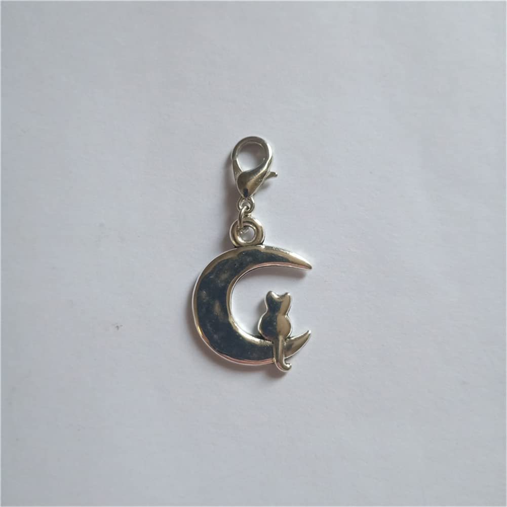 3pcs Moon Cartoon Cat Clip on Charm, Celestial Zipper Pull AETYWYEIN