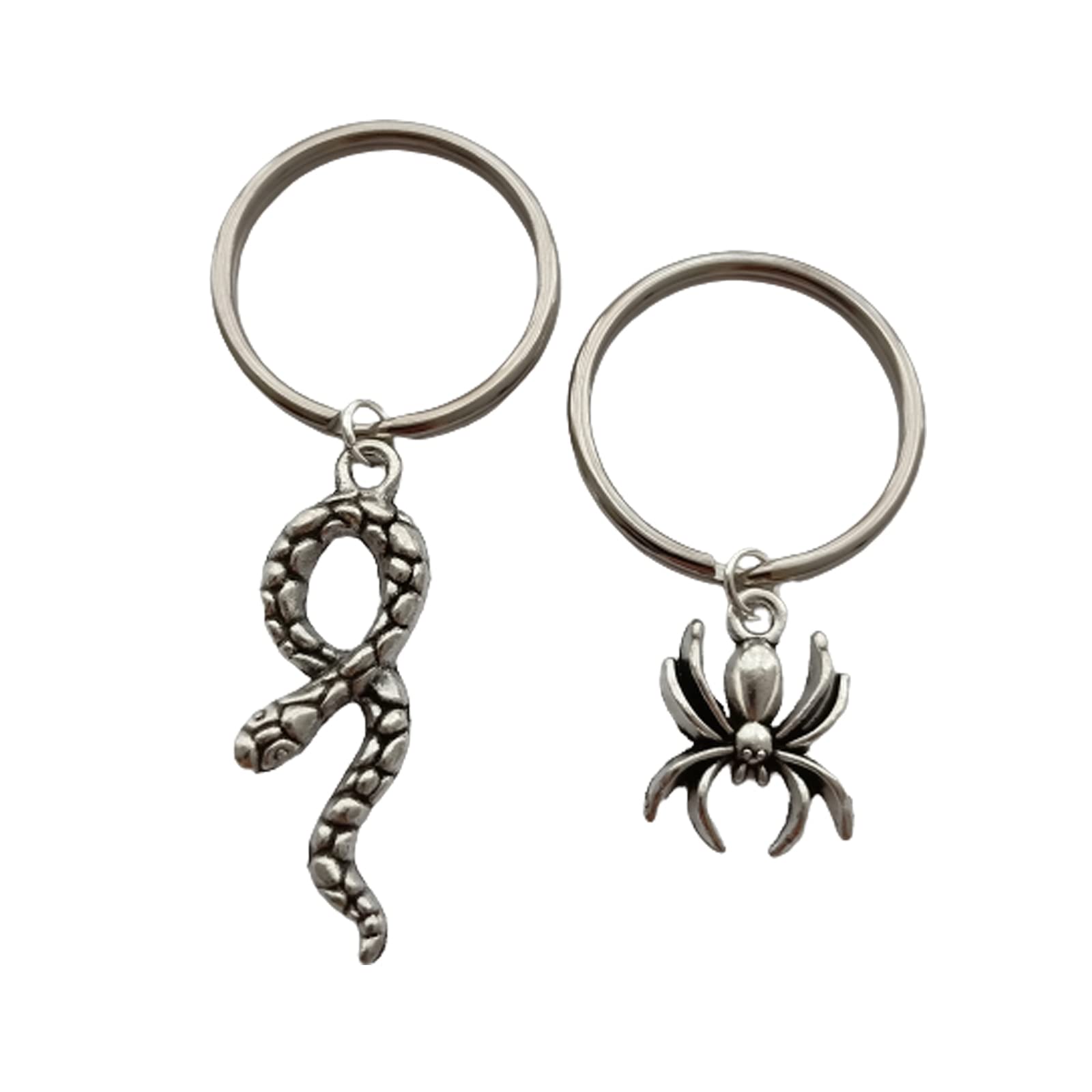 2pcs Gothic Snake Keychain Pendant, Spider Keyring AETYWYEIN