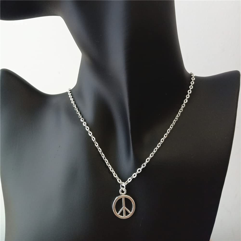 Peace Sign Pendant Necklace, Hippie Peace Necklace AETYWYEIN