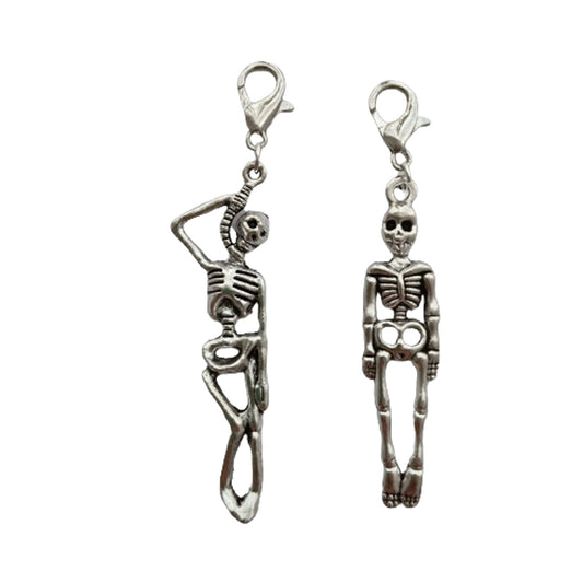 2 Pcs Skeleton Clip on Charm, Shoe Charm Zipper Pull, Purse Charm AETYWYEIN