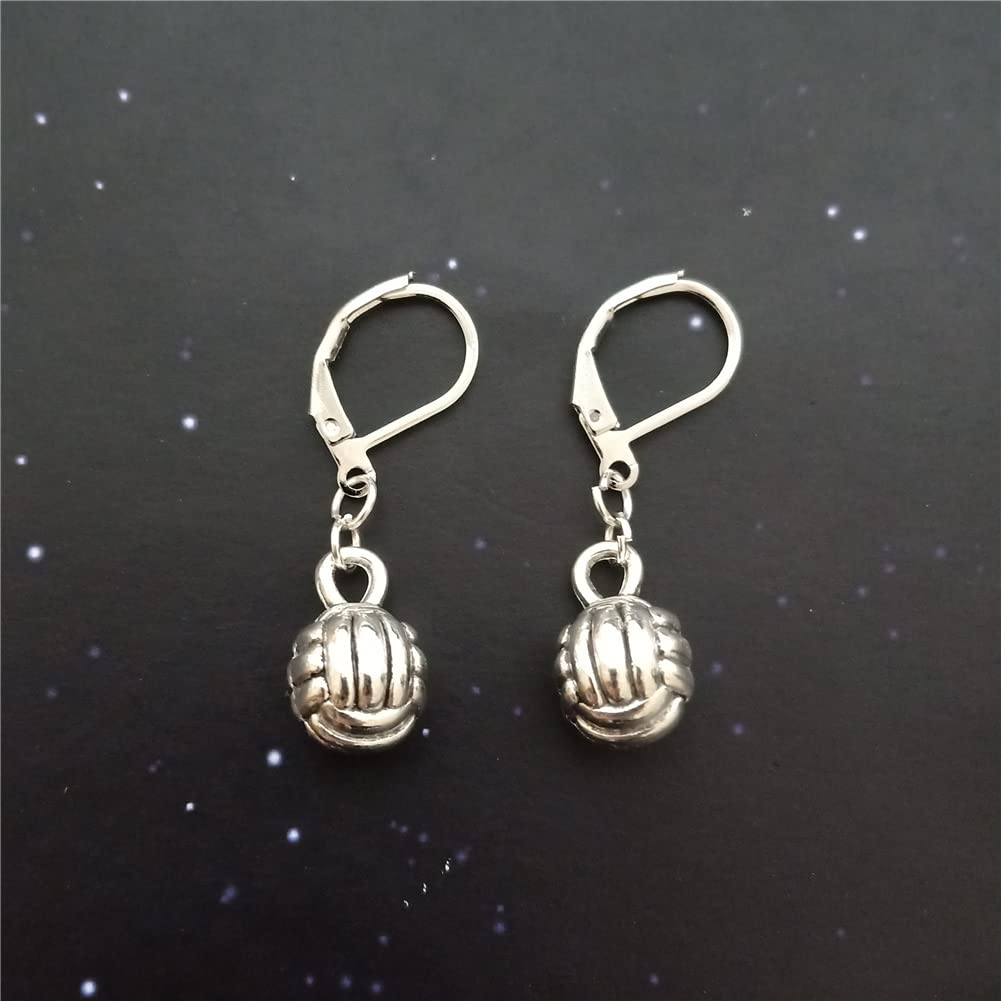 Volleyball Ball Drop Dangle Lever Back Earrings Man Woman Ear Clip, Geeky Quirky Sport Jewelry AETYWYEIN