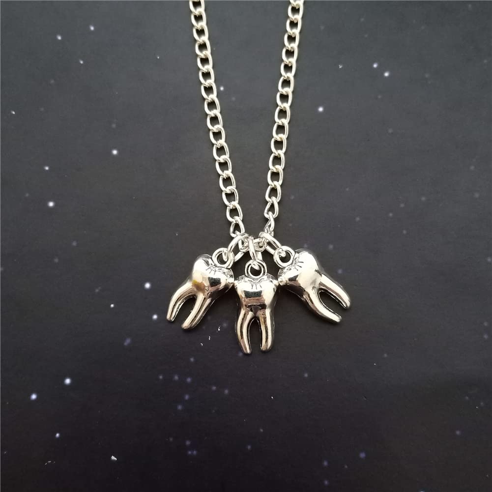 Human Molar Tooth Charm Necklace, Dentist Appreciation AETYWYEIN