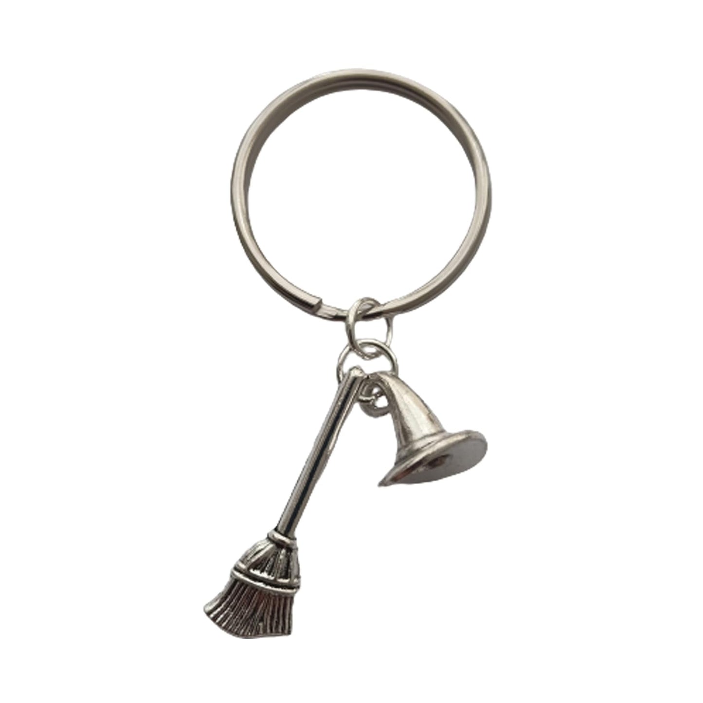 Witch Broom and Witch Hat Keychain, 3D Charm Spooky Keyring AETYWYEIN