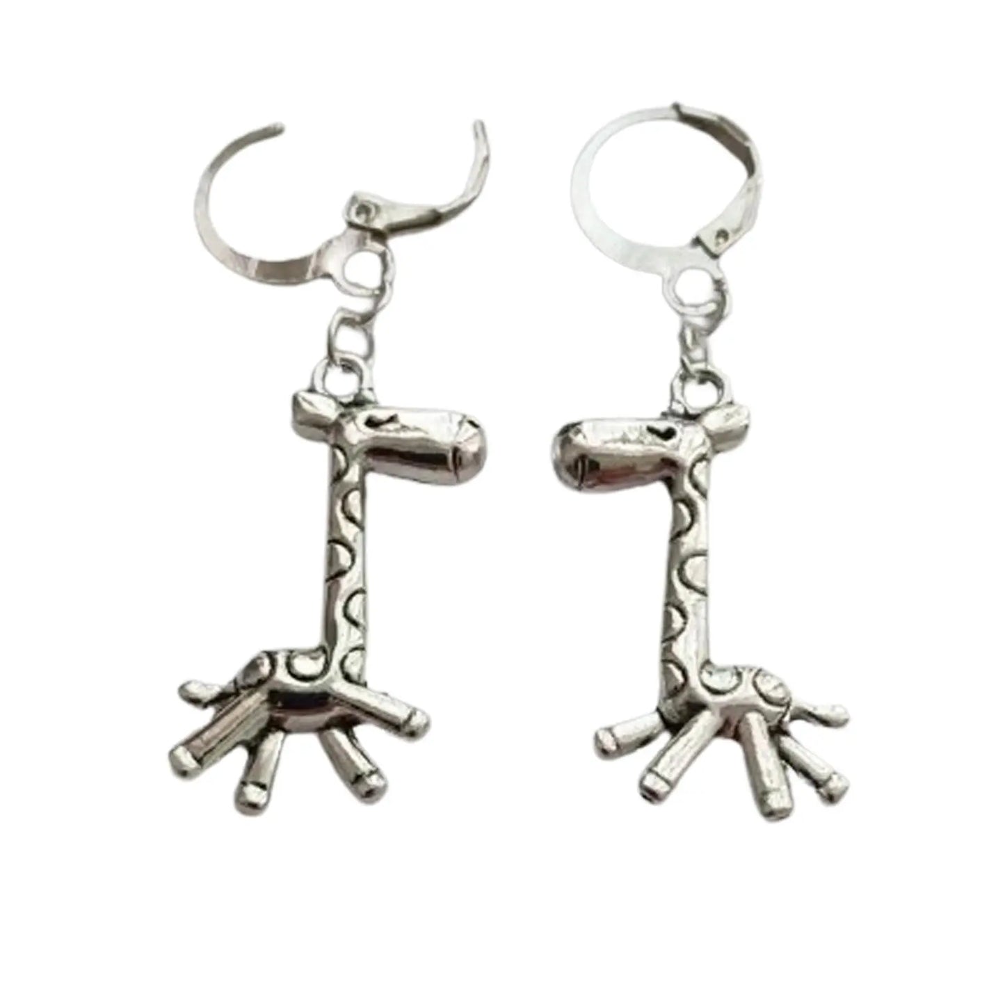 Cute Creative Giraffe Lever Back Earrings  Small Hoop AETYWYEIN