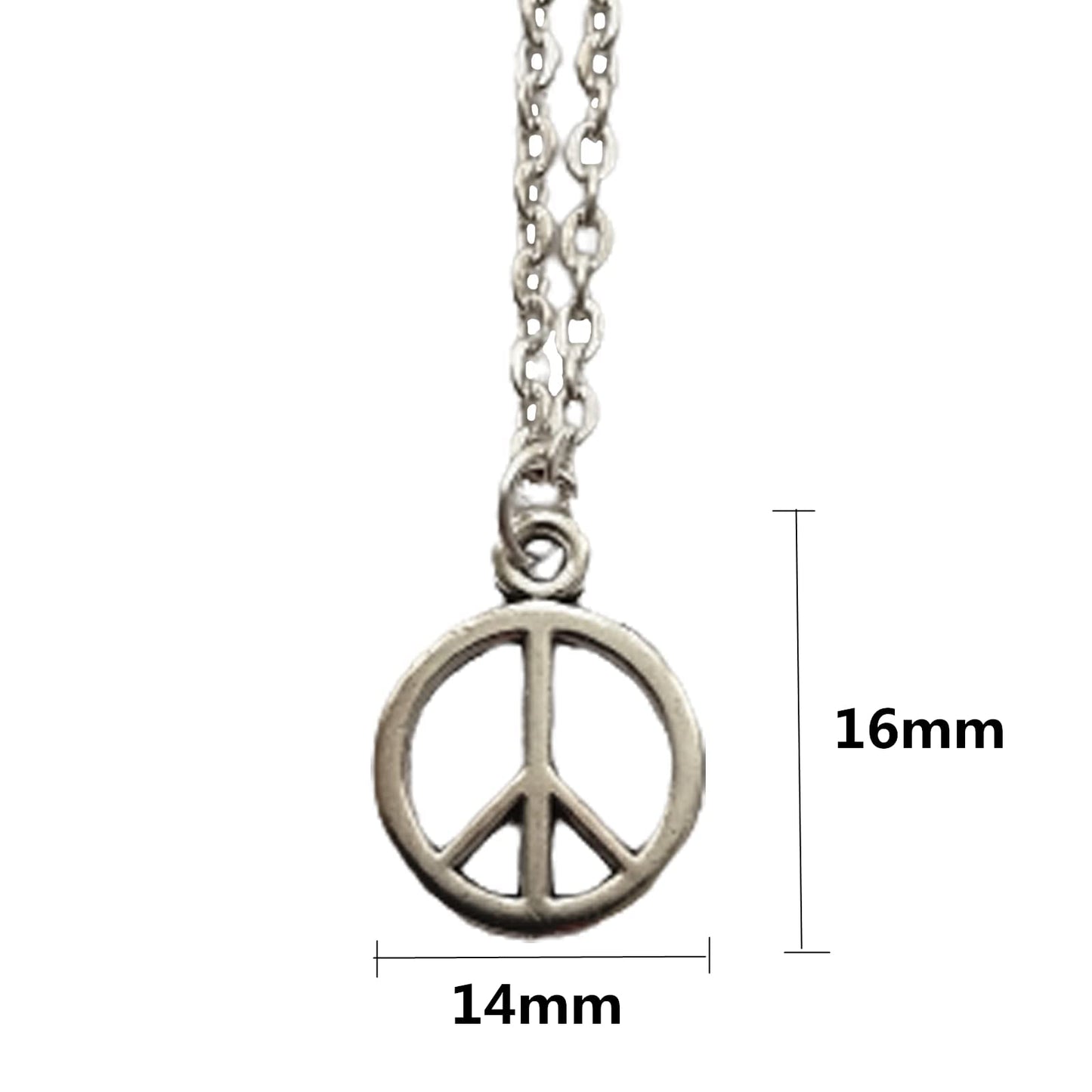 Peace Sign Pendant Necklace, Hippie Peace Necklace AETYWYEIN