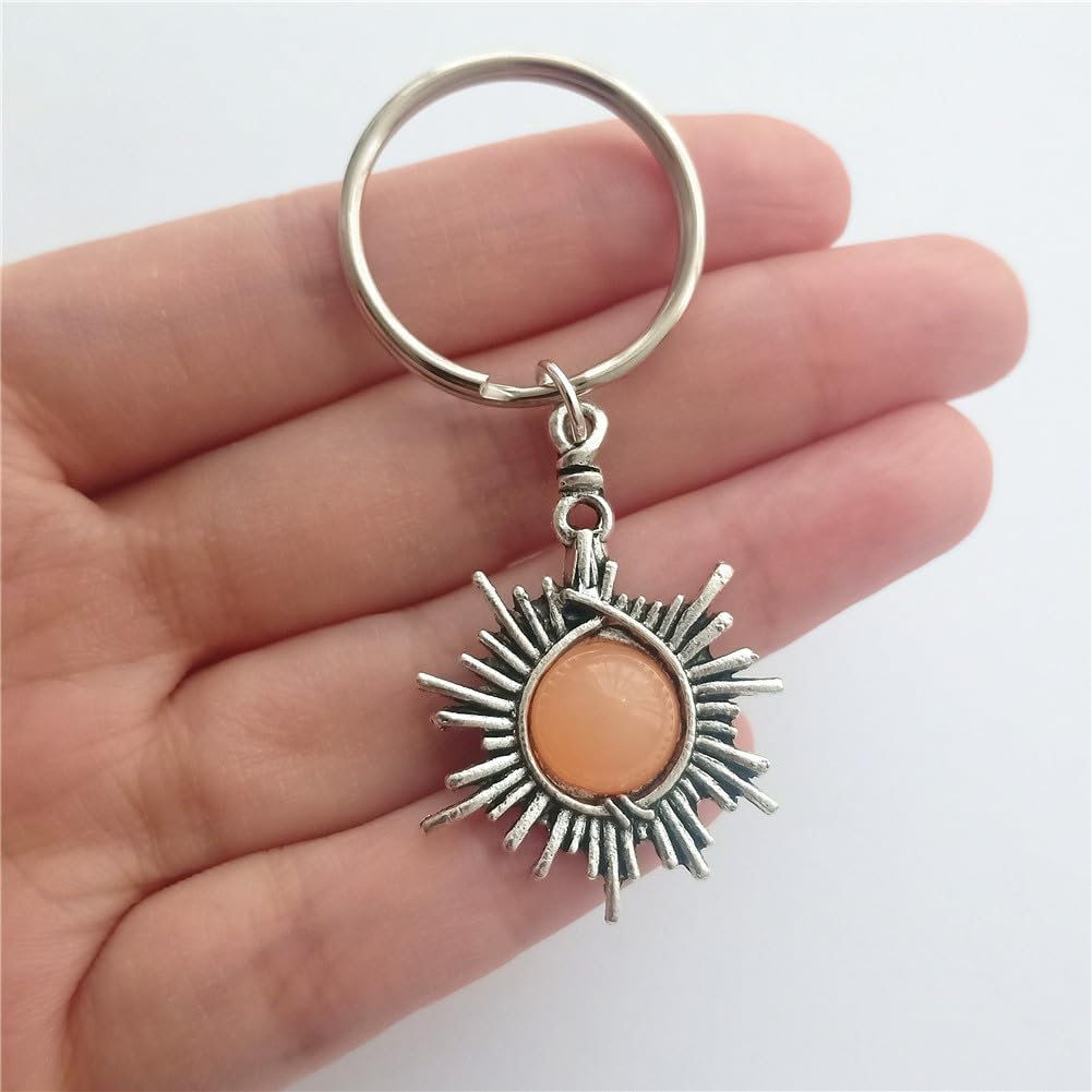 2pcs Sun and Moon Pendant Keychain Keyring for Nature Lover AETYWYEIN