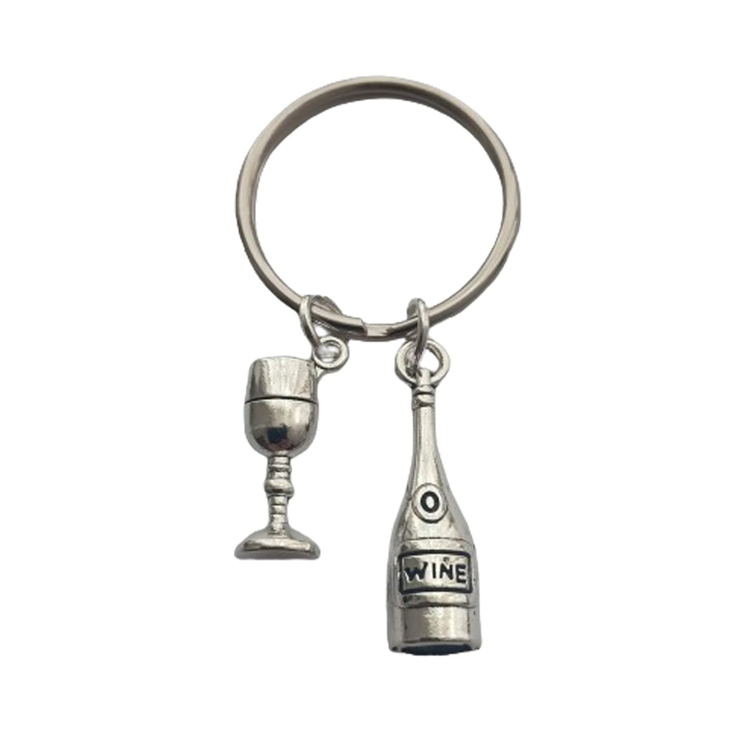 3D Mini Wine Bottle and Wine Glass Keychain, Party Keyring, Simple Cute Jewelry for Red Wine Lover AETYWYEIN