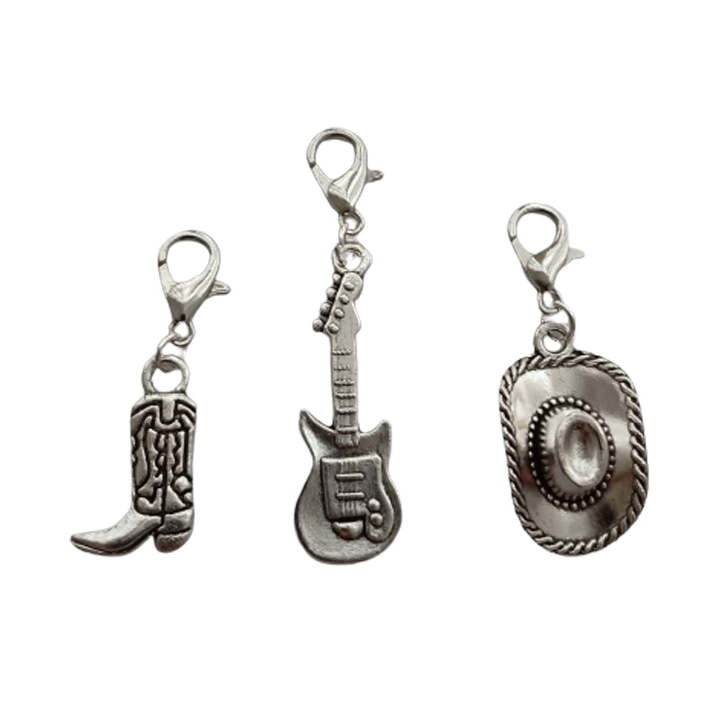 3pc Cowboy Boot Zipper Pull, Cowboy Hat Clipon Charm AETYWYEIN