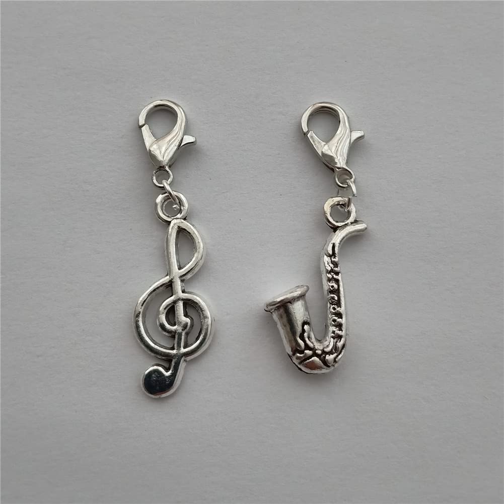 3pcs in Set Saxophone Keychain, Music Note Clip on Charm for Music Lover AETYWYEIN