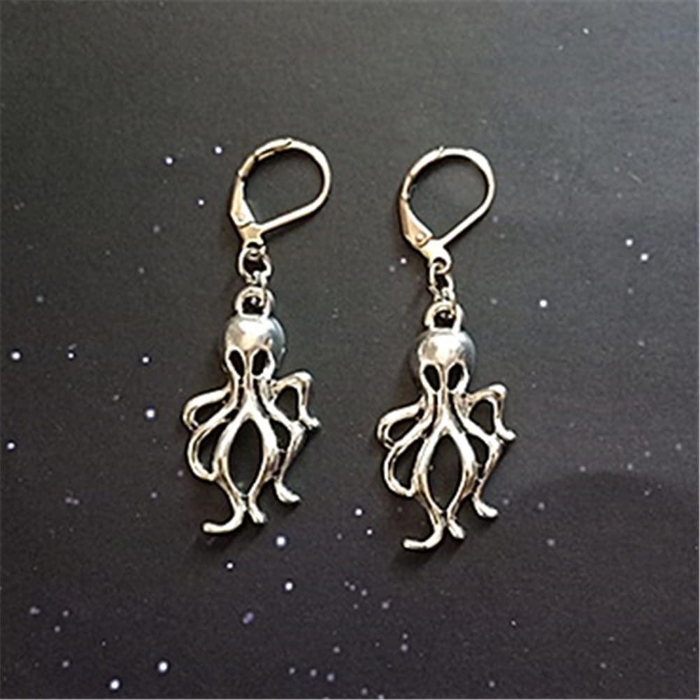 Gothic Octopus Lever Back Earrings, Octopus Jewelry AETYWYEIN