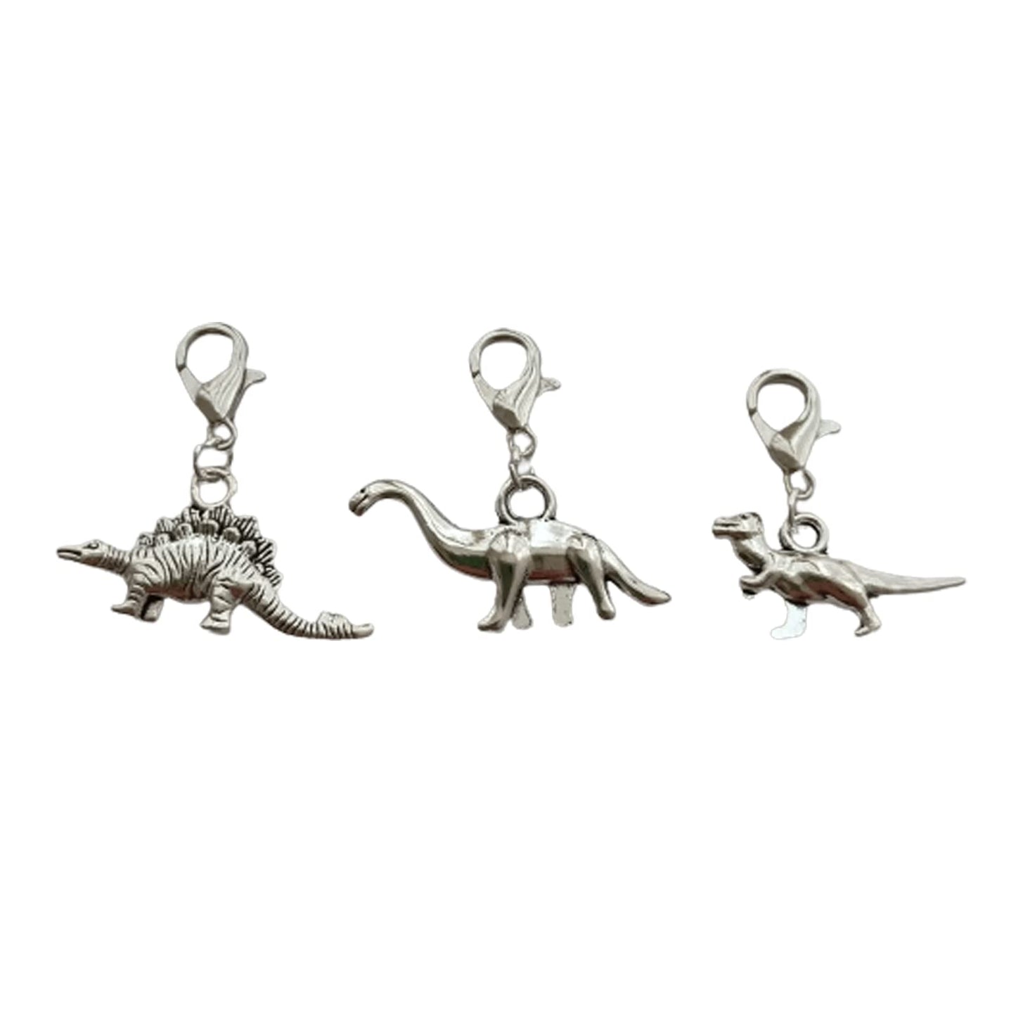 3pcs Dinosaur Clip on Charm, Zipper Pull, Dino Jewelry AETYWYEIN