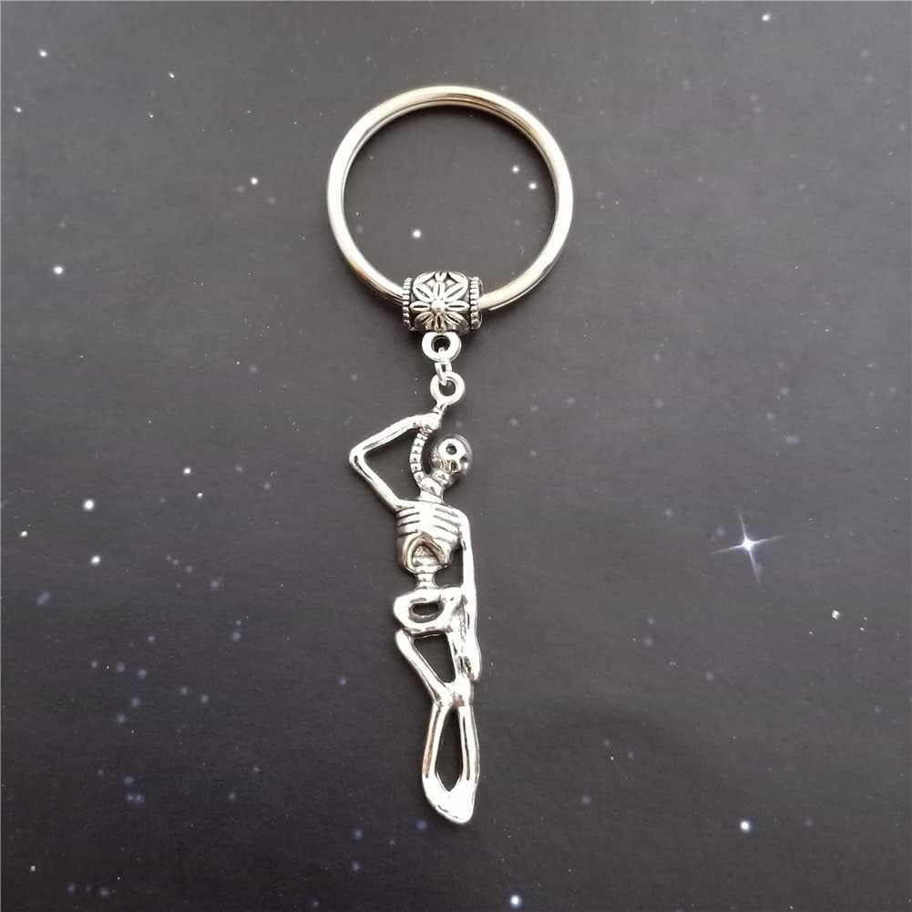 Human Skeleton Keychain, Anatomy Keychain, Skull Jewelry Halloween, Human Body Archeology Lover AETYWYEIN