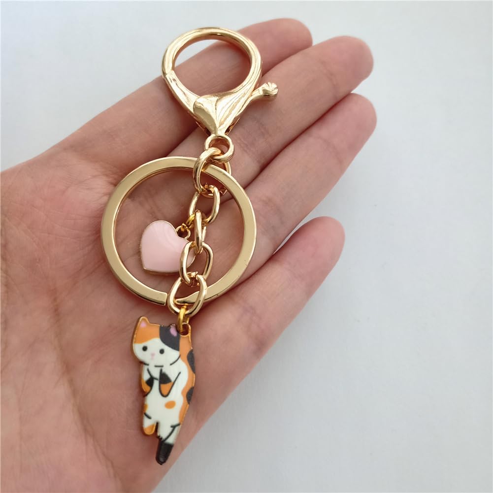 2pcs Cute Kitten Keychain with Love Heart for Cat Lover AETYWYEIN