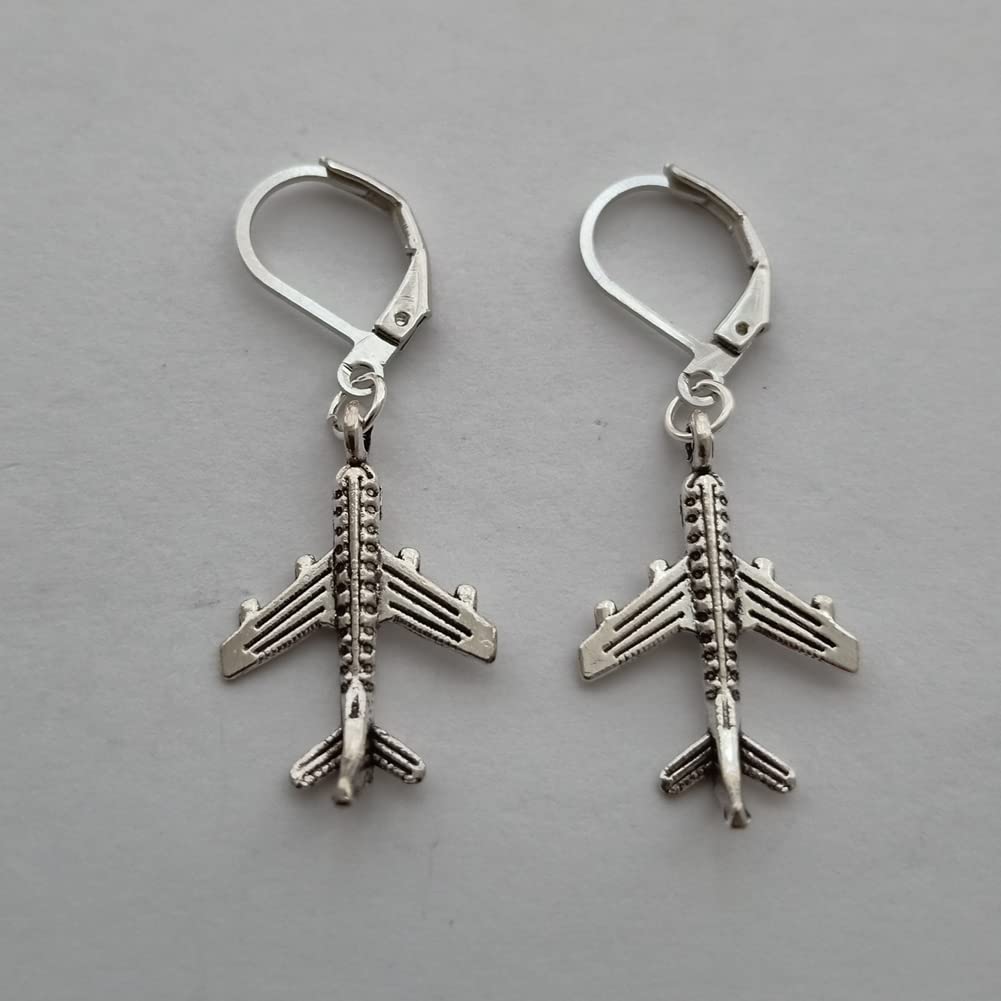 Plane Lever Back Dangle Earrings, Tiny Airplane Earrings,  Creative Style AETYWYEIN