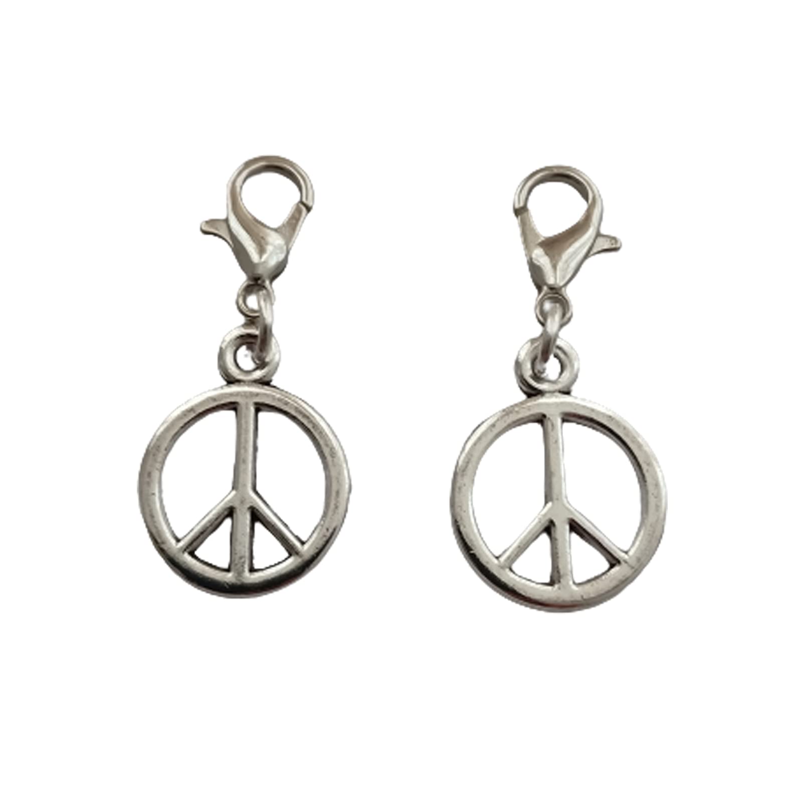 2 Pcs Small Peace Sign Clip on Charm, Hippy Zipper Pull AETYWYEIN