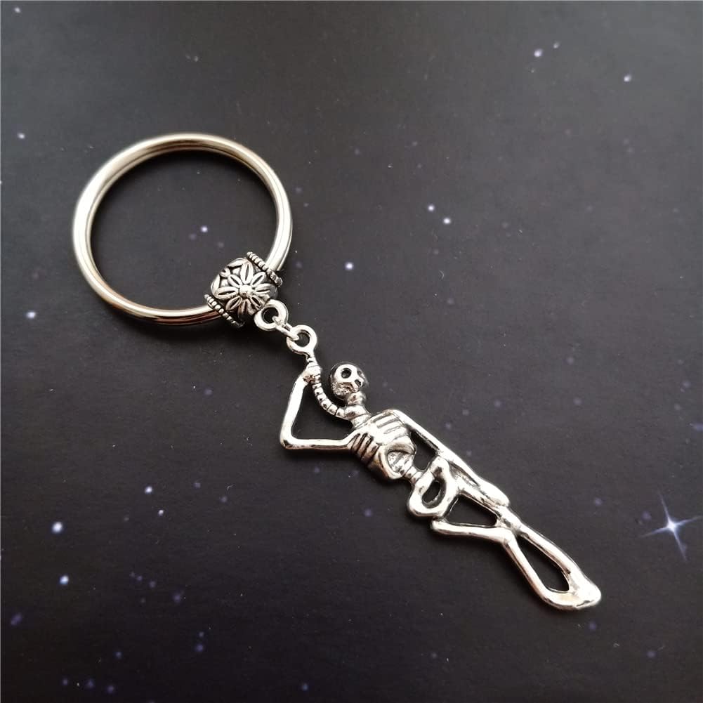 Human Skeleton Keychain, Anatomy Keychain, Skull Jewelry Halloween, Human Body Archeology Lover AETYWYEIN