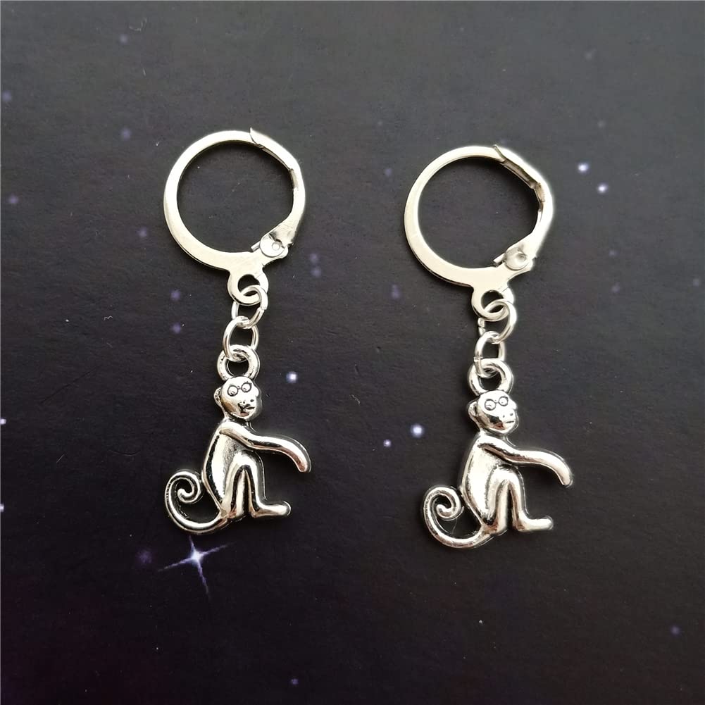 Novelty Tiny Monkey Hoop Earrings, Woman Man Jewelry AETYWYEIN