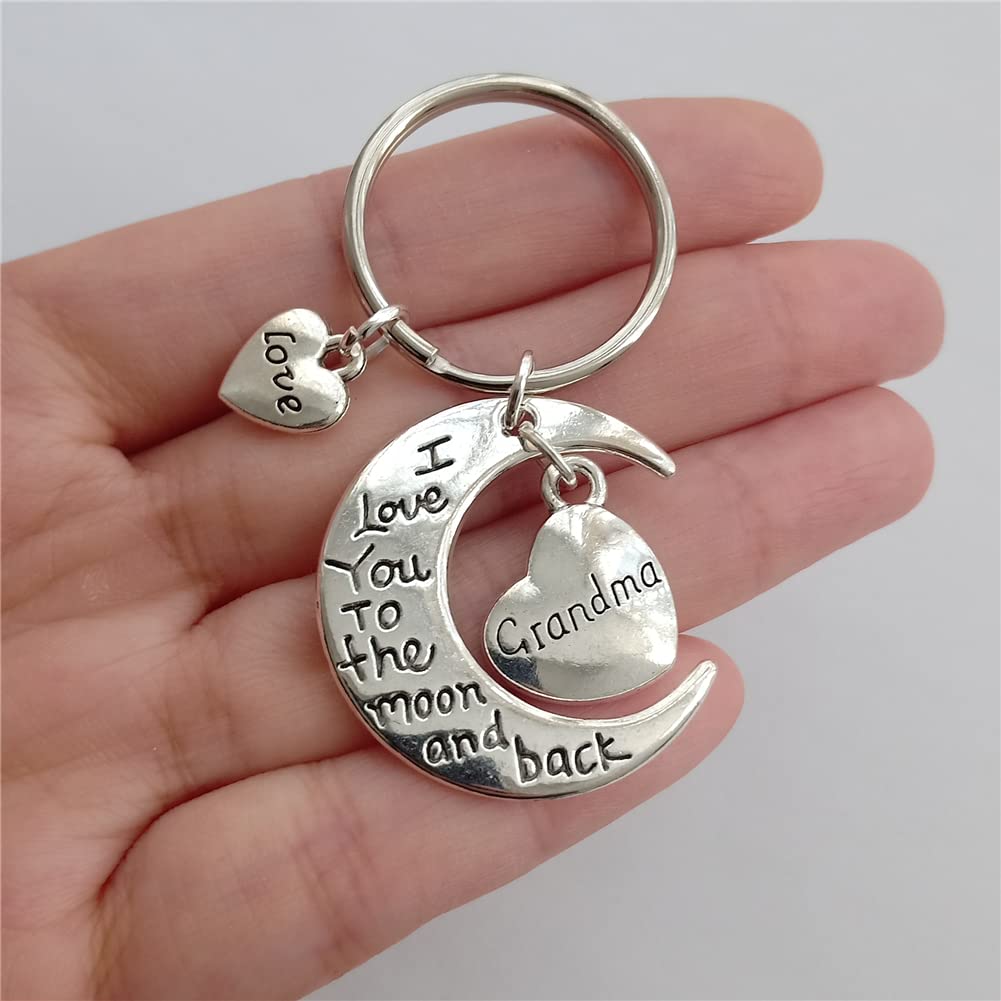 I Love You to the Moon and Back Grandma Keychain AETYWYEIN