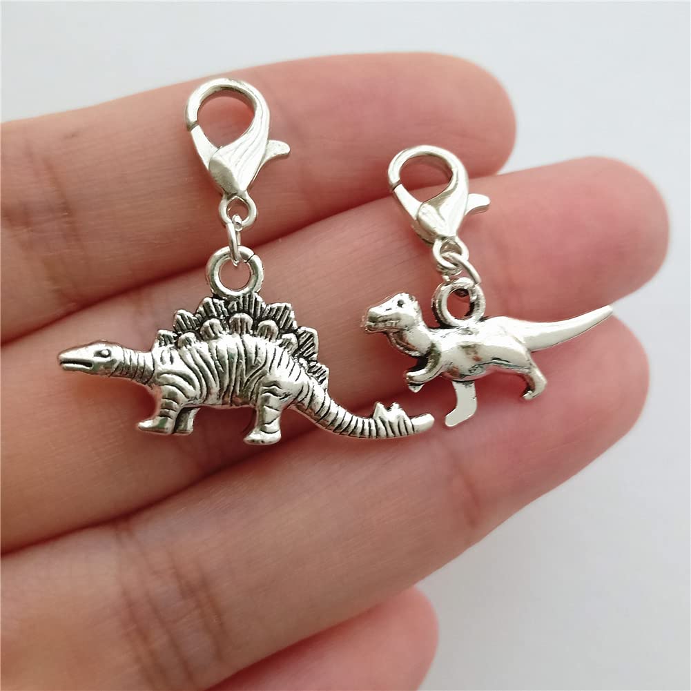 3pcs Dinosaur Clip on Charm, Zipper Pull, Dino Jewelry AETYWYEIN