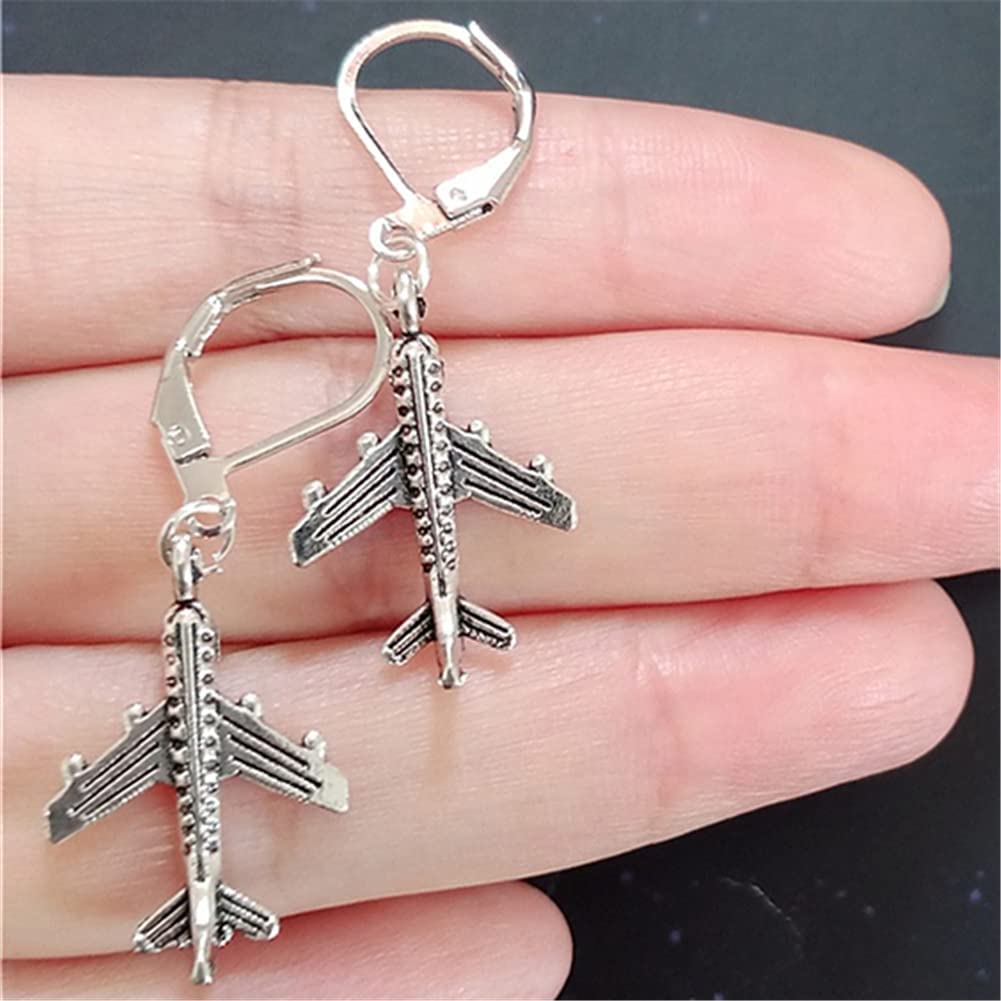 Plane Lever Back Dangle Earrings, Tiny Airplane Earrings,  Creative Style AETYWYEIN