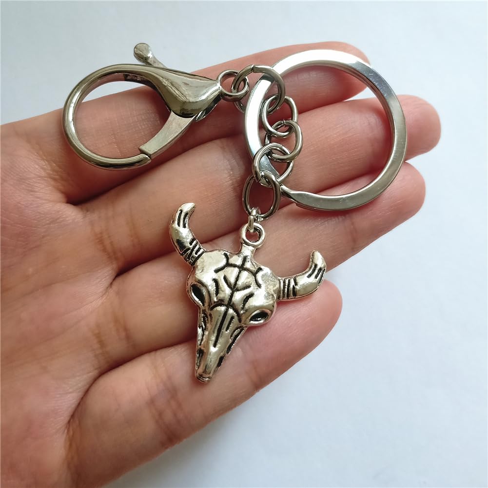 Cool Cowboy Cow Head Keychain, Creative Country Jewelry AETYWYEIN