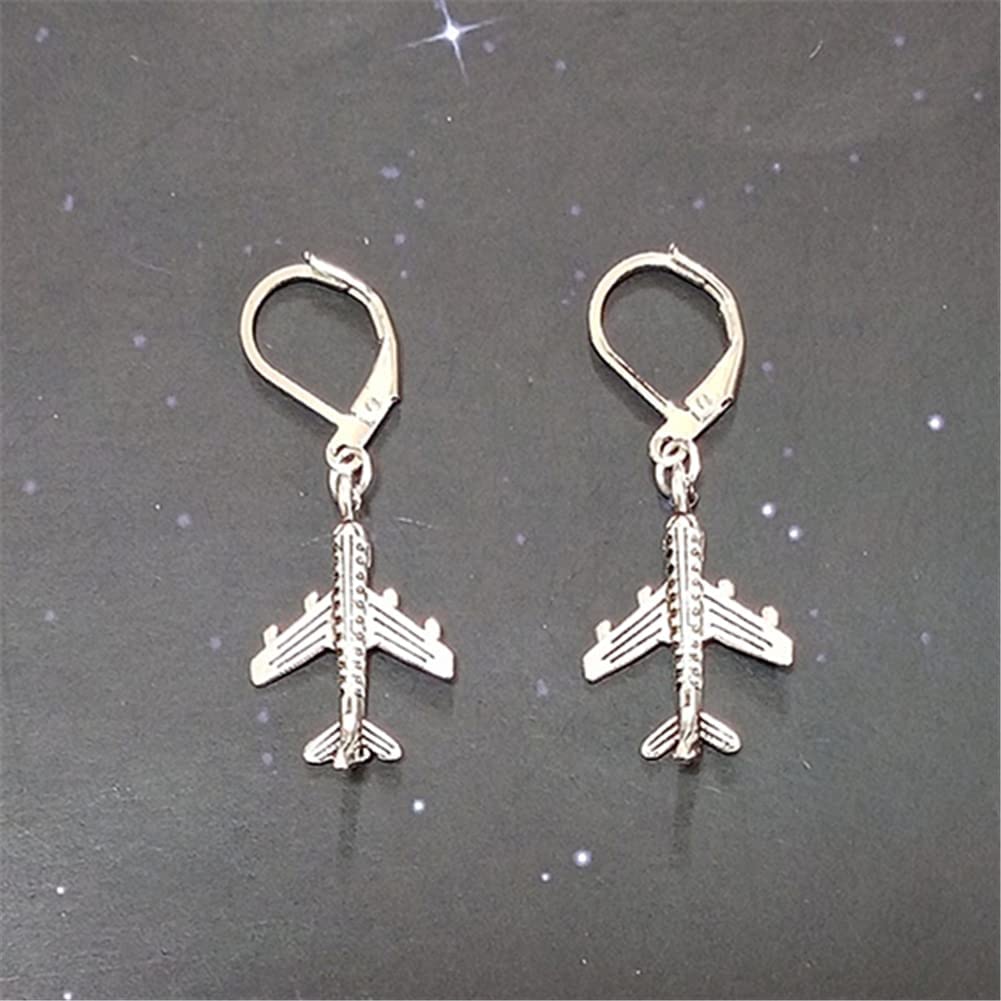 Plane Lever Back Dangle Earrings, Tiny Airplane Earrings,  Creative Style AETYWYEIN