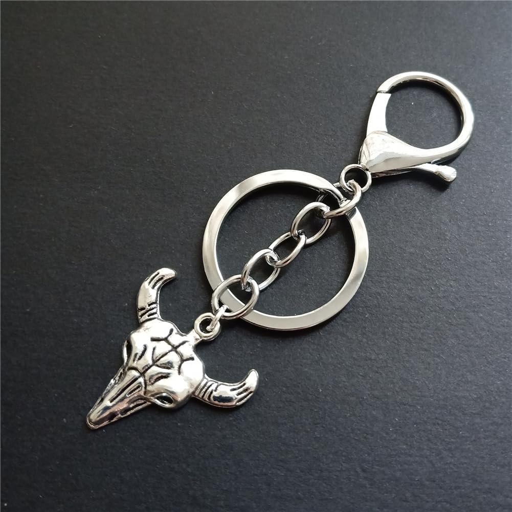 Cool Cowboy Cow Head Keychain, Creative Country Jewelry AETYWYEIN