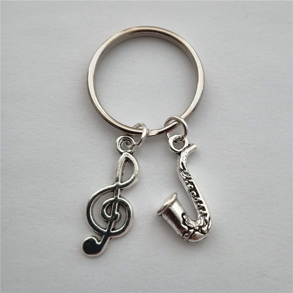 3pcs in Set Saxophone Keychain, Music Note Clip on Charm for Music Lover AETYWYEIN