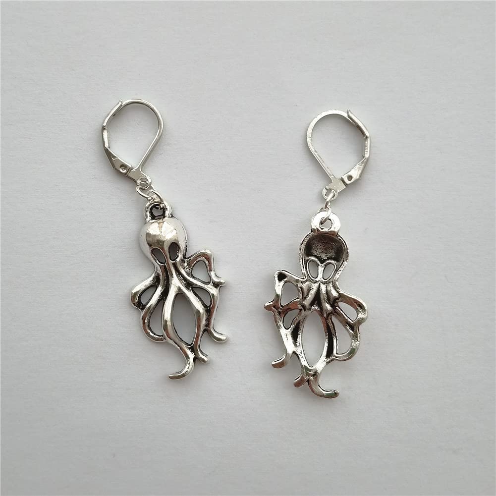 Gothic Octopus Lever Back Earrings, Octopus Jewelry AETYWYEIN