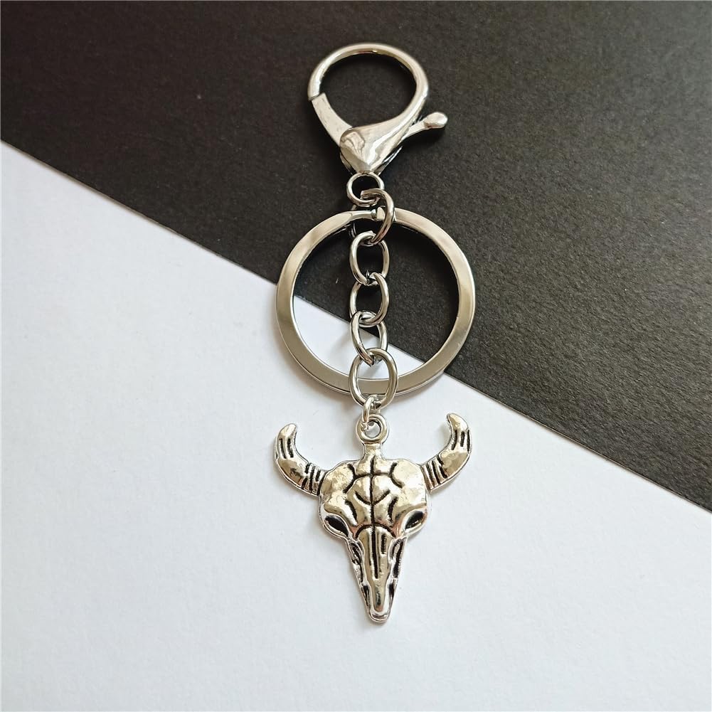 Cool Cowboy Cow Head Keychain, Creative Country Jewelry AETYWYEIN