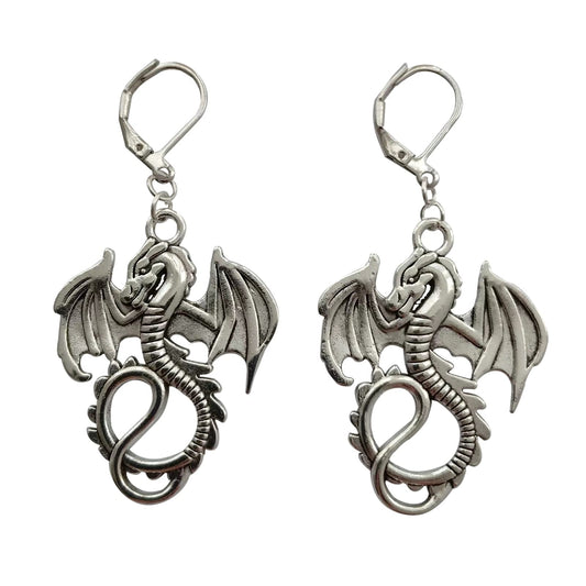 Dragon Leverback Earrings Big Pendant Cosplay Earrings AETYWYEIN