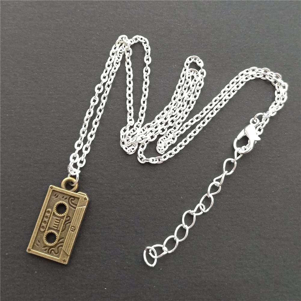 Retro Cassette Tape Necklace, Hippie, Music Lover Accessories AETYWYEIN