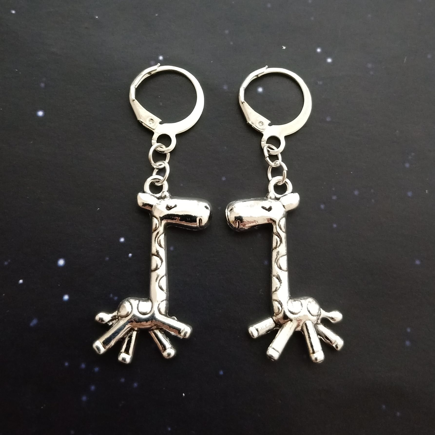 Cute Creative Giraffe Lever Back Earrings  Small Hoop AETYWYEIN